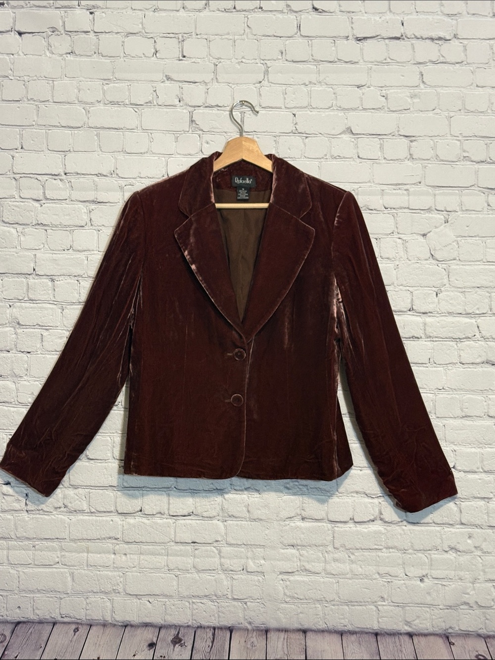 Rafaella Velvet Blazer Jacket in Deep Brown